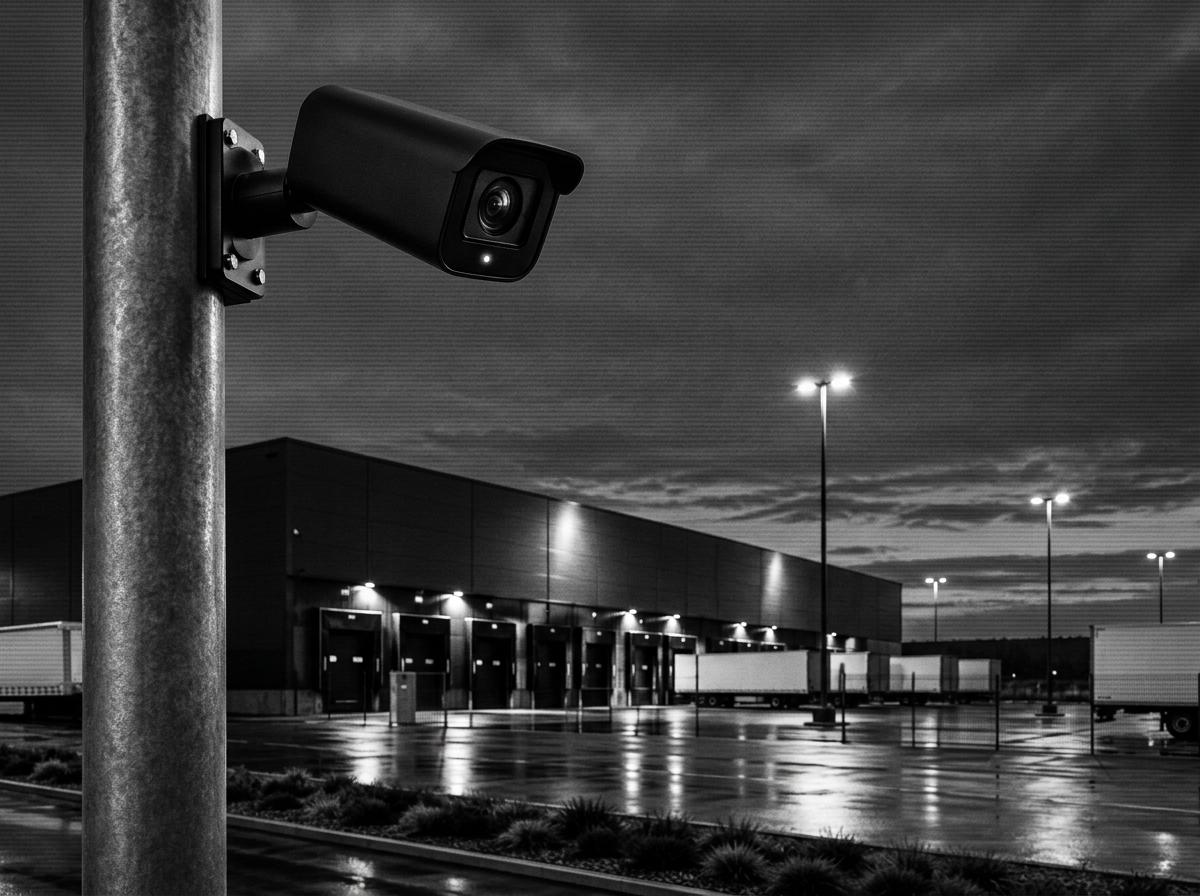 Guard Eye security camera monitoring an industrial site