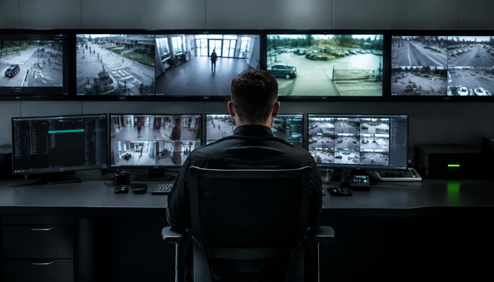 Guard Eye response specialist monitoring live security feeds